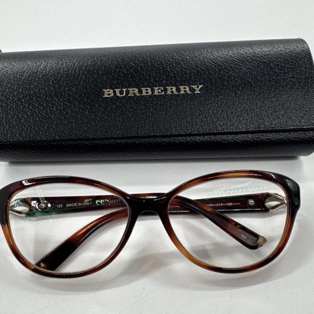 Burberry Eyeglasses Glasses Valentino Womens Brown Tortoise with Case 214125